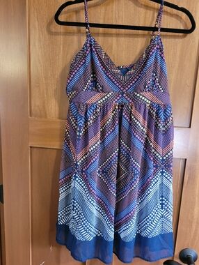American Eagle Outfitters Purple and Blue Patterned Mini Dress